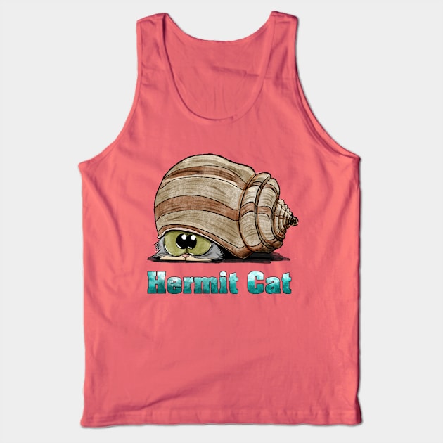 Hermit Cat Tank Top by plane_yogurt